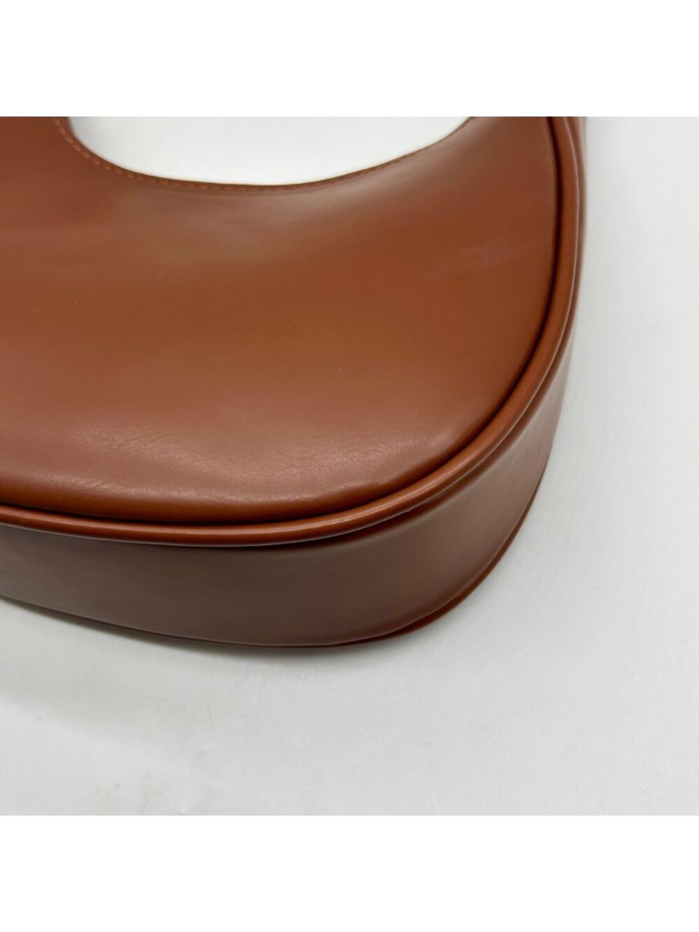 Brown Faux Leather Crescent-Shaped Convertible Shoulder Bag - Picture 6 of 11